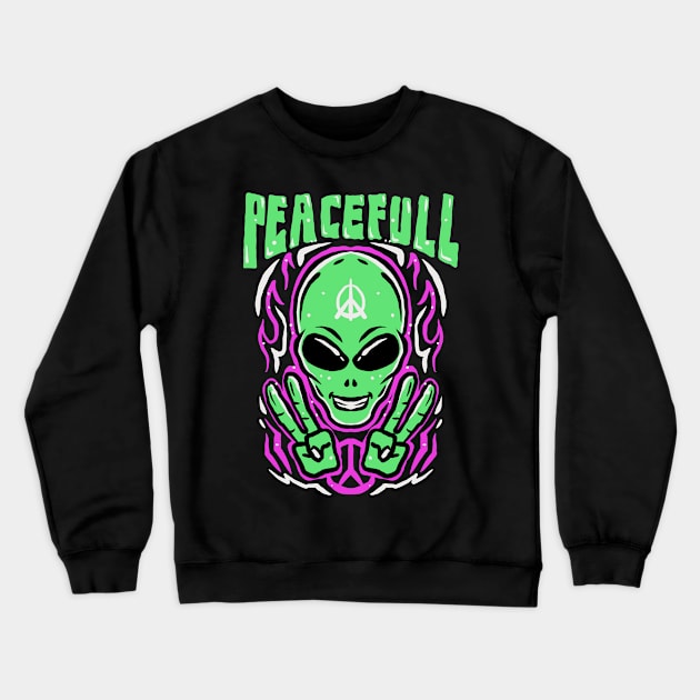 Peacefull Crewneck Sweatshirt by sapstudiodesign